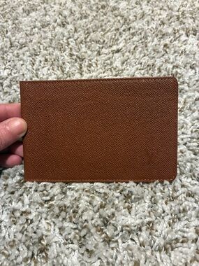 Louis Vuitton Cognac Textured Leather Card & Key Wallet